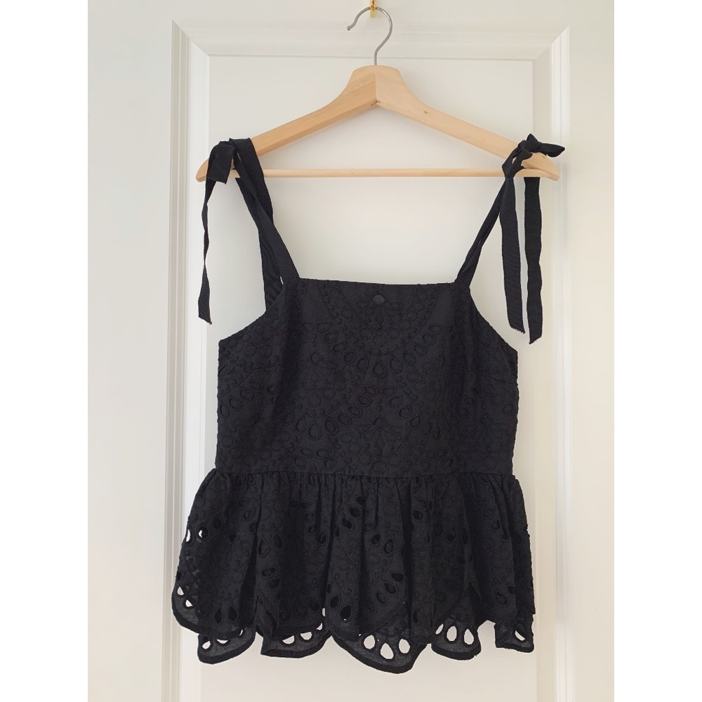 JCrew Eyelet Peplum Top, Size 00